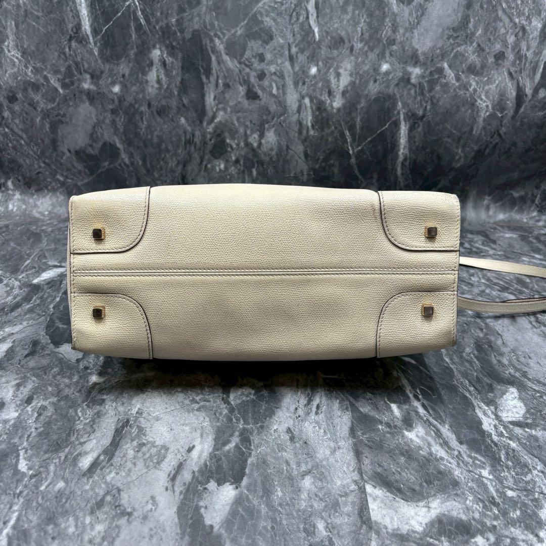 希少✨ヴァレクストラ バビラ 2way ショルダーバッグ レザー クリーム色