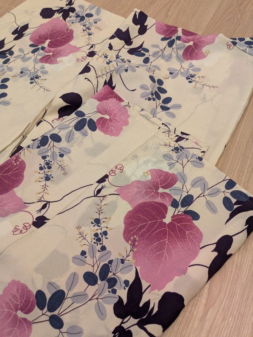 花柄 浴衣・帯セット　撫松庵