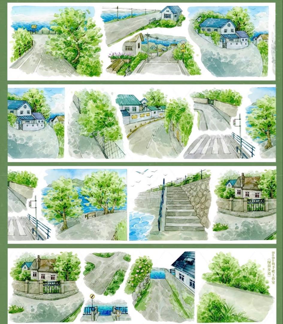 【8728】海外　マステ　5m巻売り　PETカッティング　背景　道路