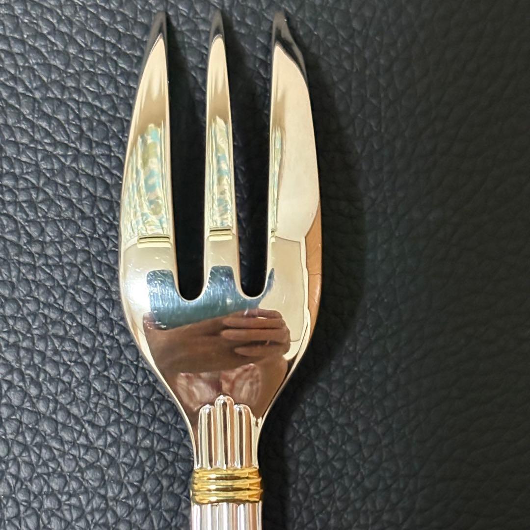 美品クリストフル　アリアゴールドリング　ケーキフォーク2本