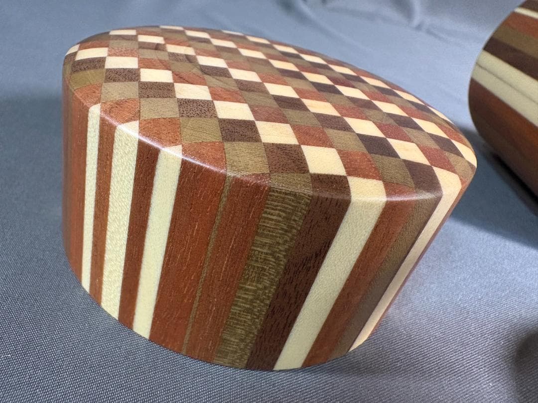 未使用品 箱根寄木細工 茶筒 木製容器 円筒形