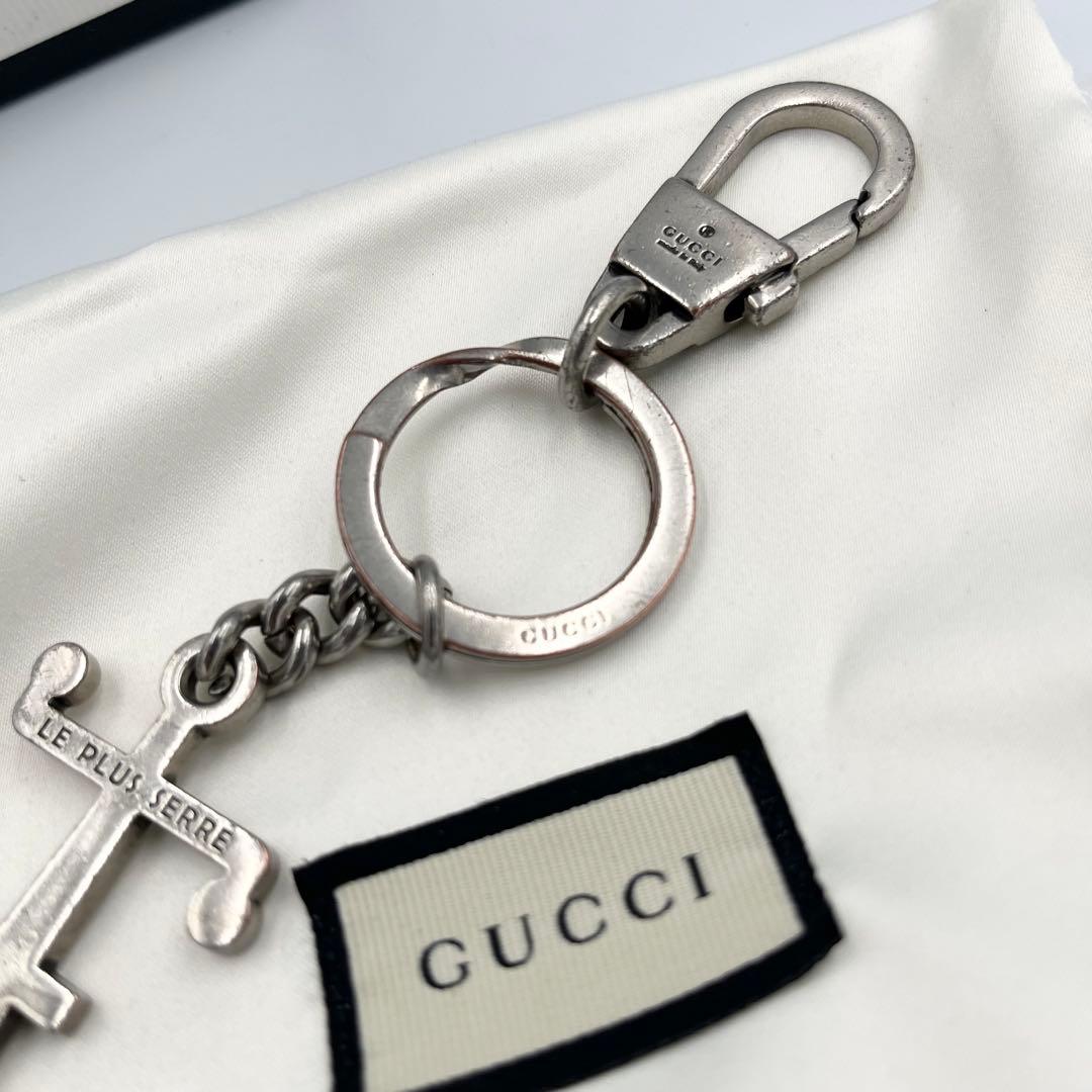 【希少】GUCCI キーホルダー　キーリング　アンカー　イカリ　ロゴ　付属品有り
