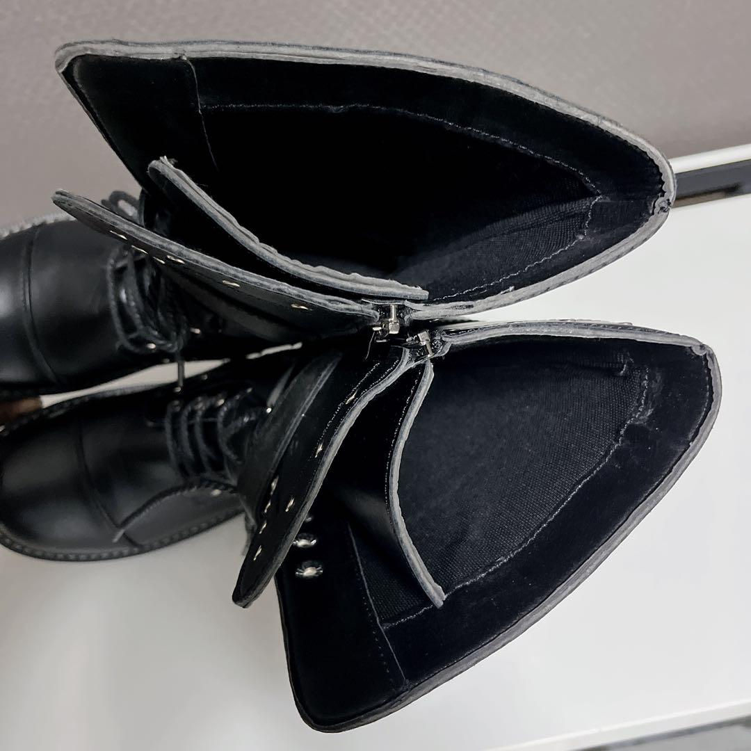 靴 00s archive long belted boots studs Y2K