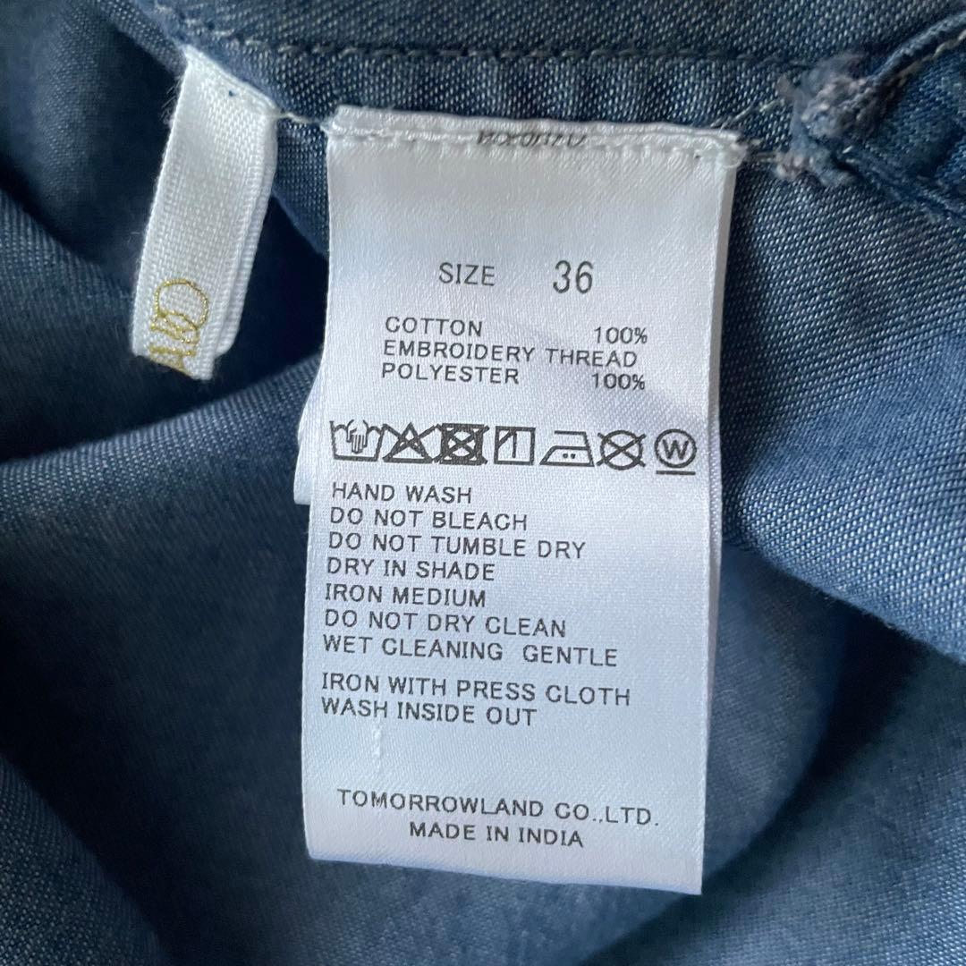 SOULEIADOラインエンブロイダリー ピンタックシャツ トゥモローランド