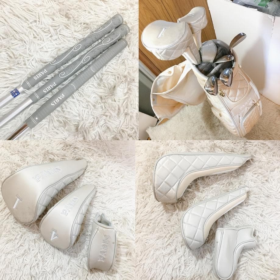 PARIS ゴルフセットレディース パリス キャディーバッグ ホワイト【中古品】