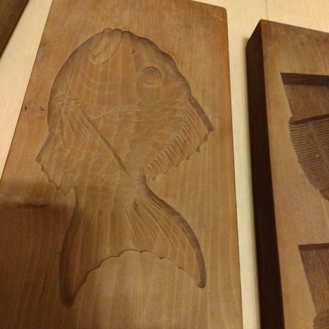 木型　富士山　鯛　落雁　レトロ　インテリア　古道具　蒲鉾　大型　縁起　麩　和菓子