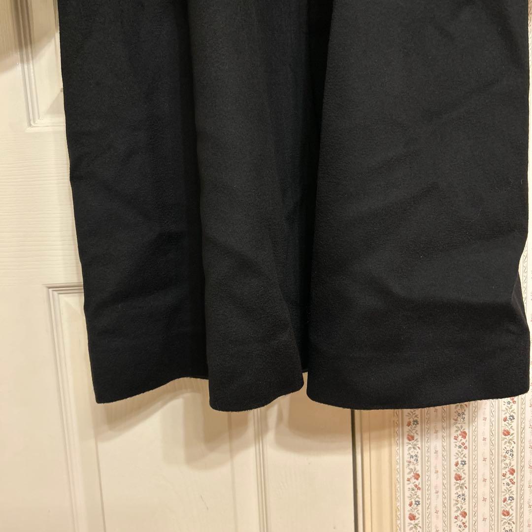 カシミヤ100%【新品未使用】ファー付きロングコート　黒