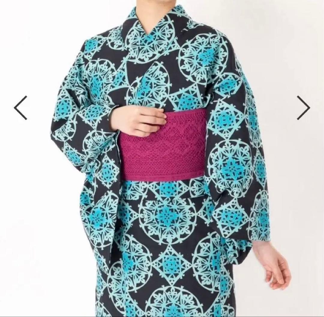 新品三松オリジナル浴衣「万華鏡」（青）