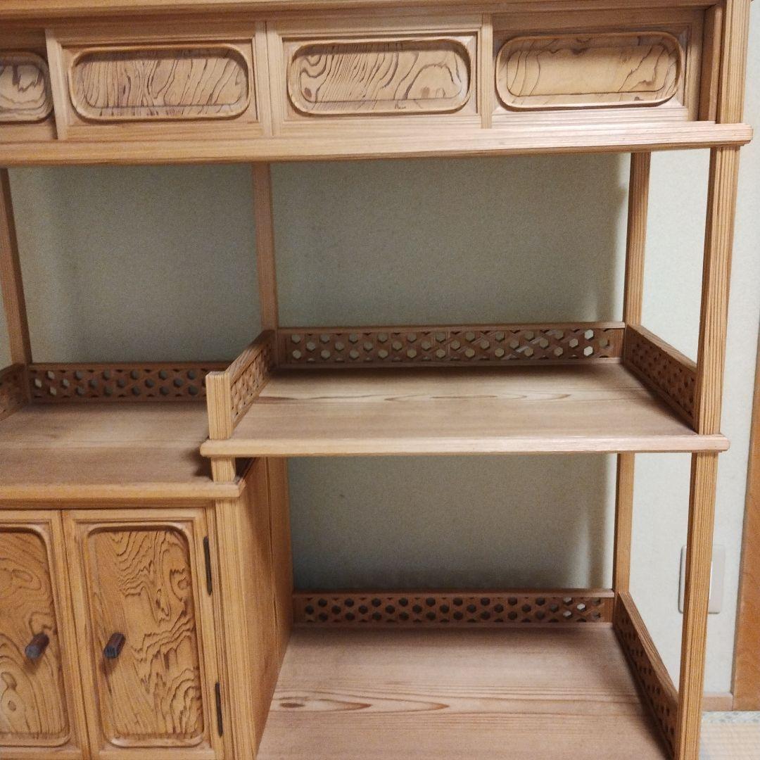 木製　秋田杉　茶棚　 引き出し付き