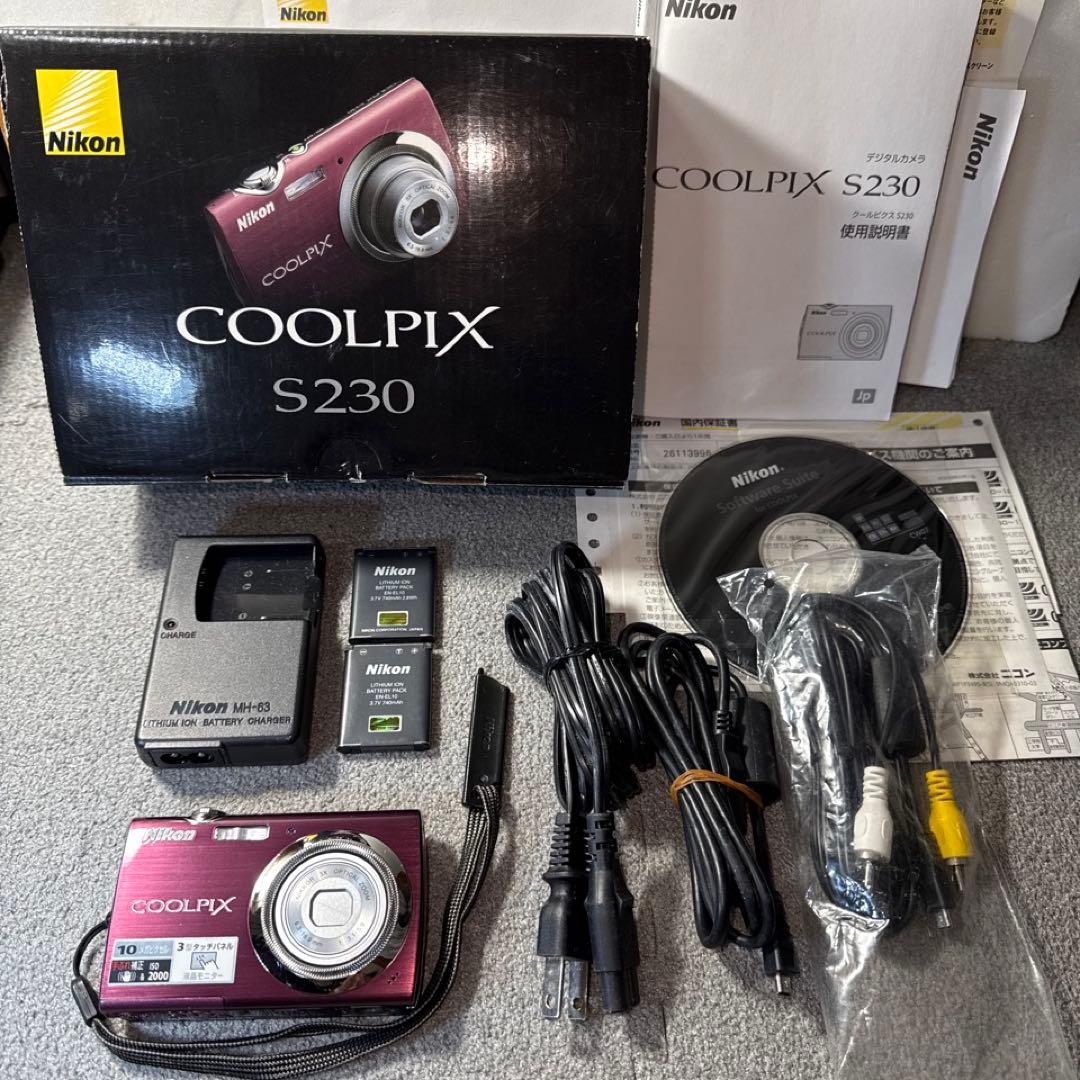 美品 Nikon coolpix S230 バッテリーx2個付き