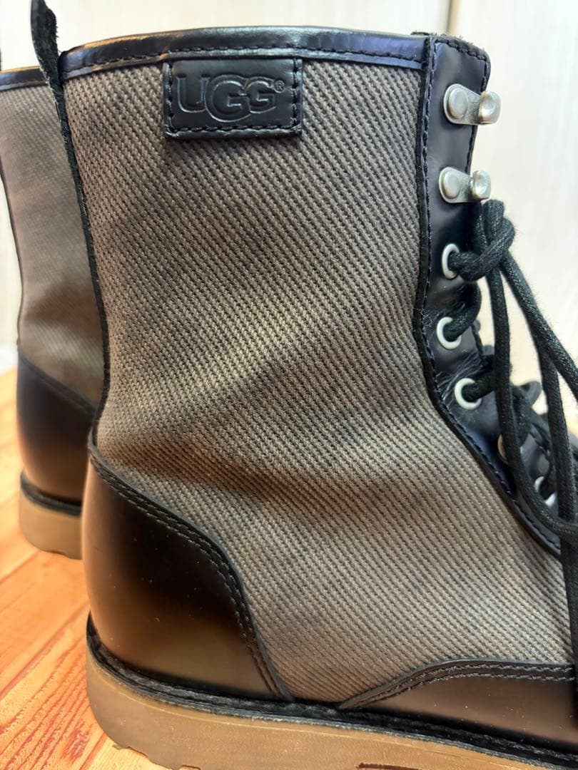 UGG メンズレザー キャンバス ブーツ