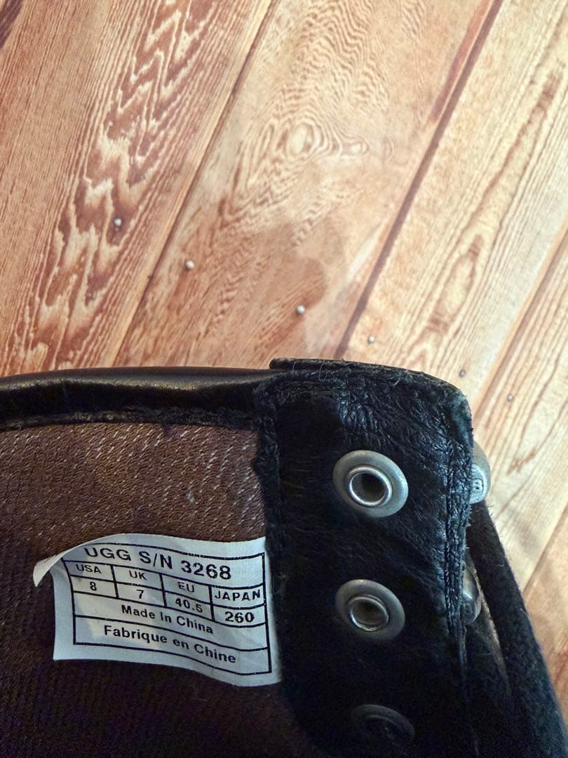 UGG メンズレザー キャンバス ブーツ