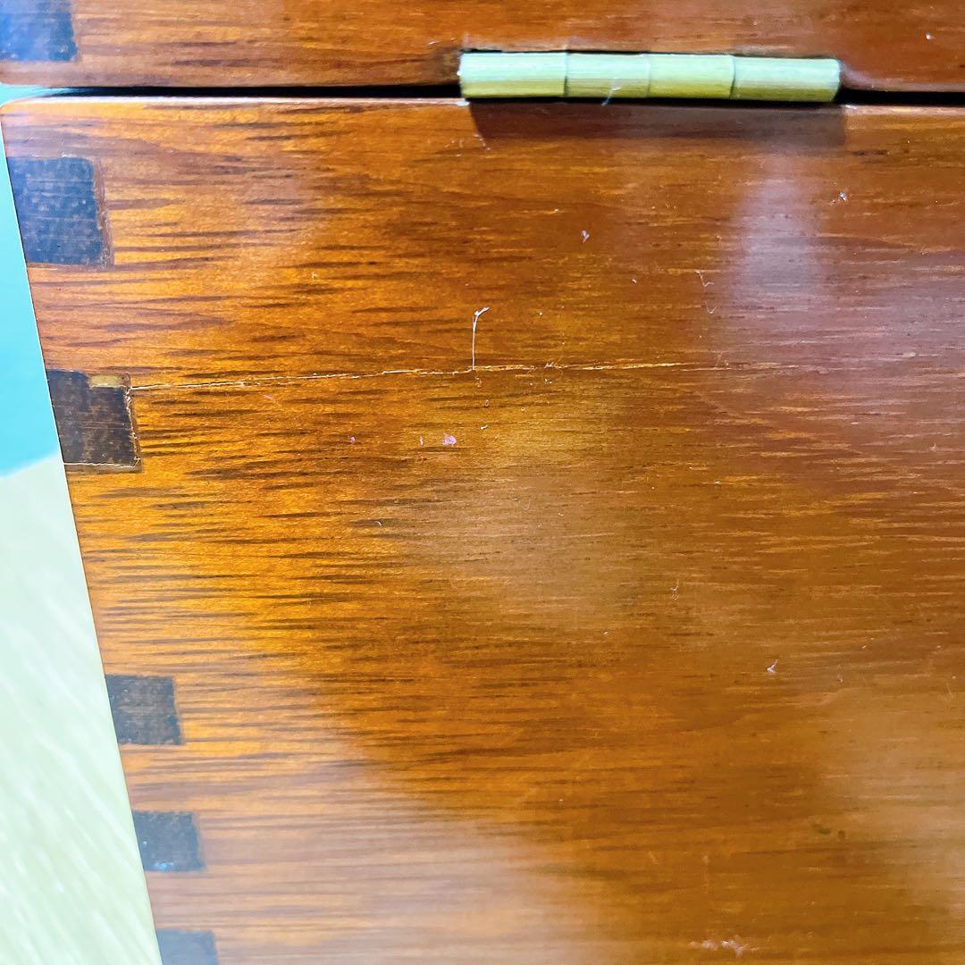 花梨無垢材　ジュエリーボックス　宝石箱　唐木　螺鈿細工　象嵌　小引き出し　化粧台