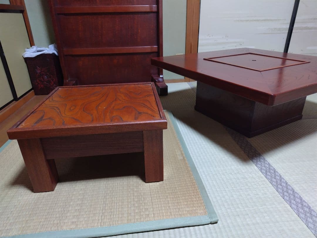 囲炉裏ダイニングテーブル　正方形　銅製火鉢付　灰付　上段のみ