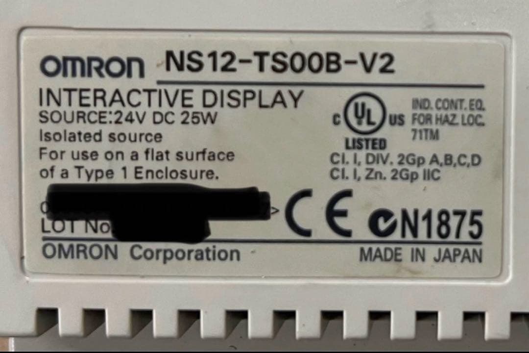 オムロン　タッチパネル　NS12-TS00B-V2