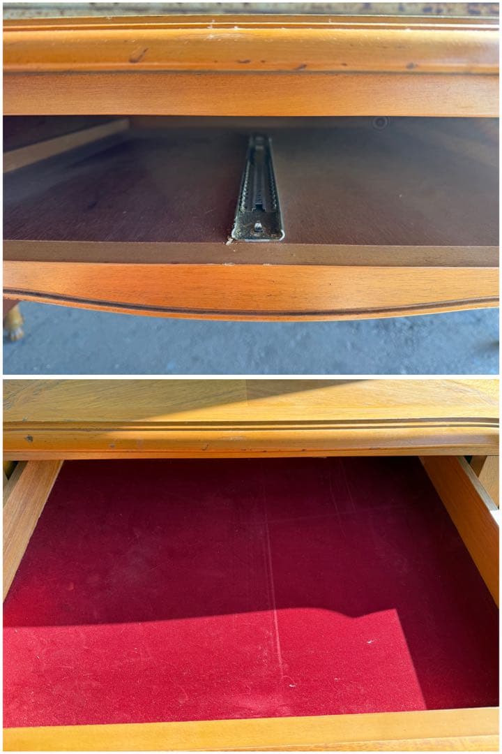 【O-1890】ロココ調 テーブル 机 デスク 書斎 アンティーク