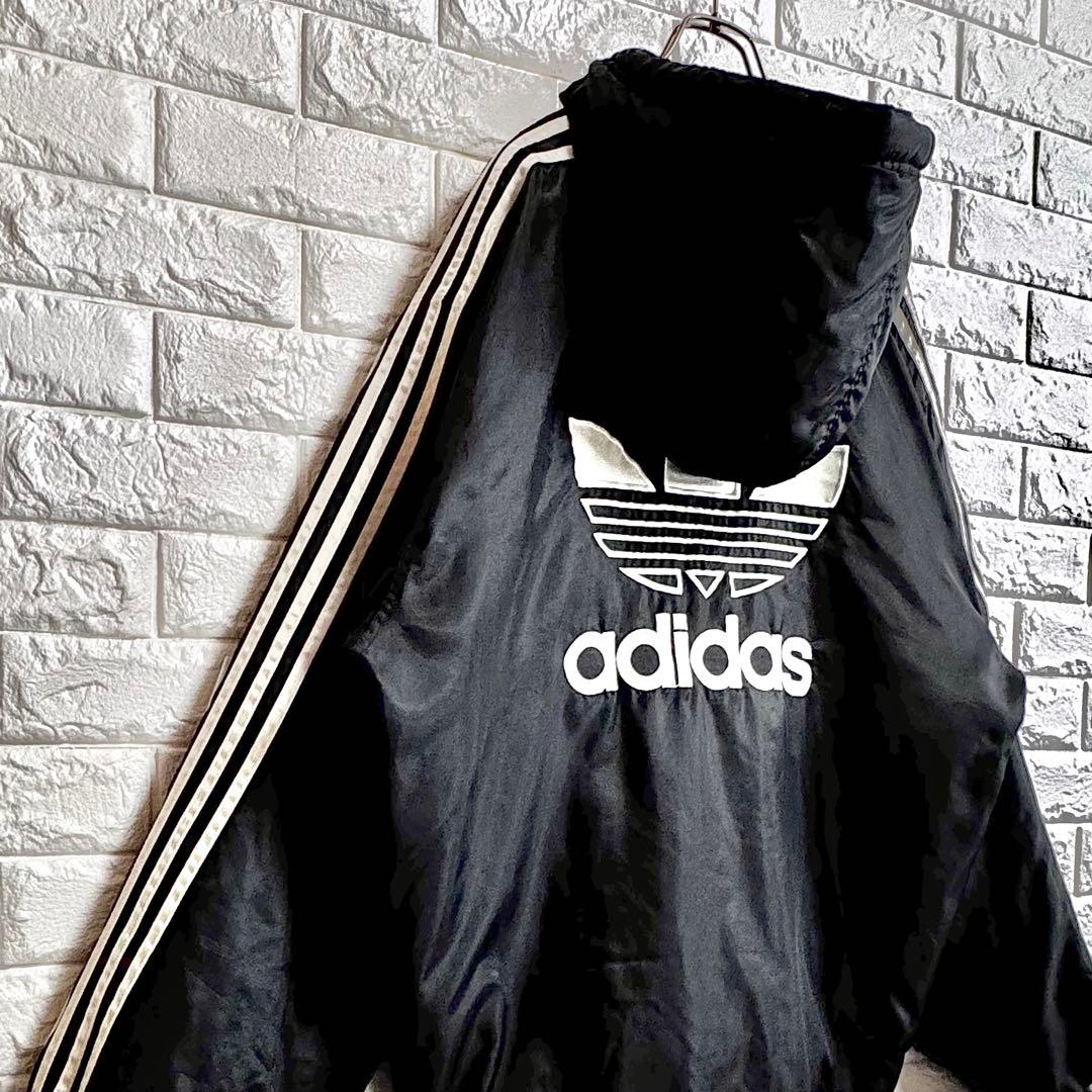 ◆背面刺繍BIGトレフォイルロゴ／中綿入り◆90sアディダス ナイロンジャケット