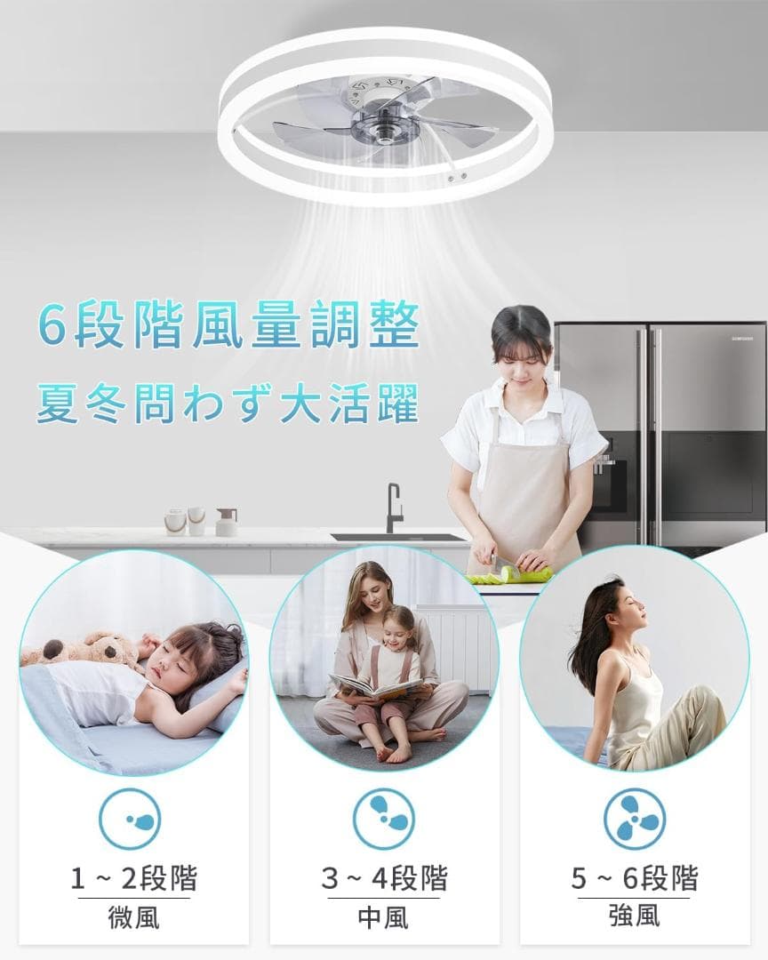 【開封済・未使用】ウィングル株式会社 LED シーリングファンライト 8-10畳