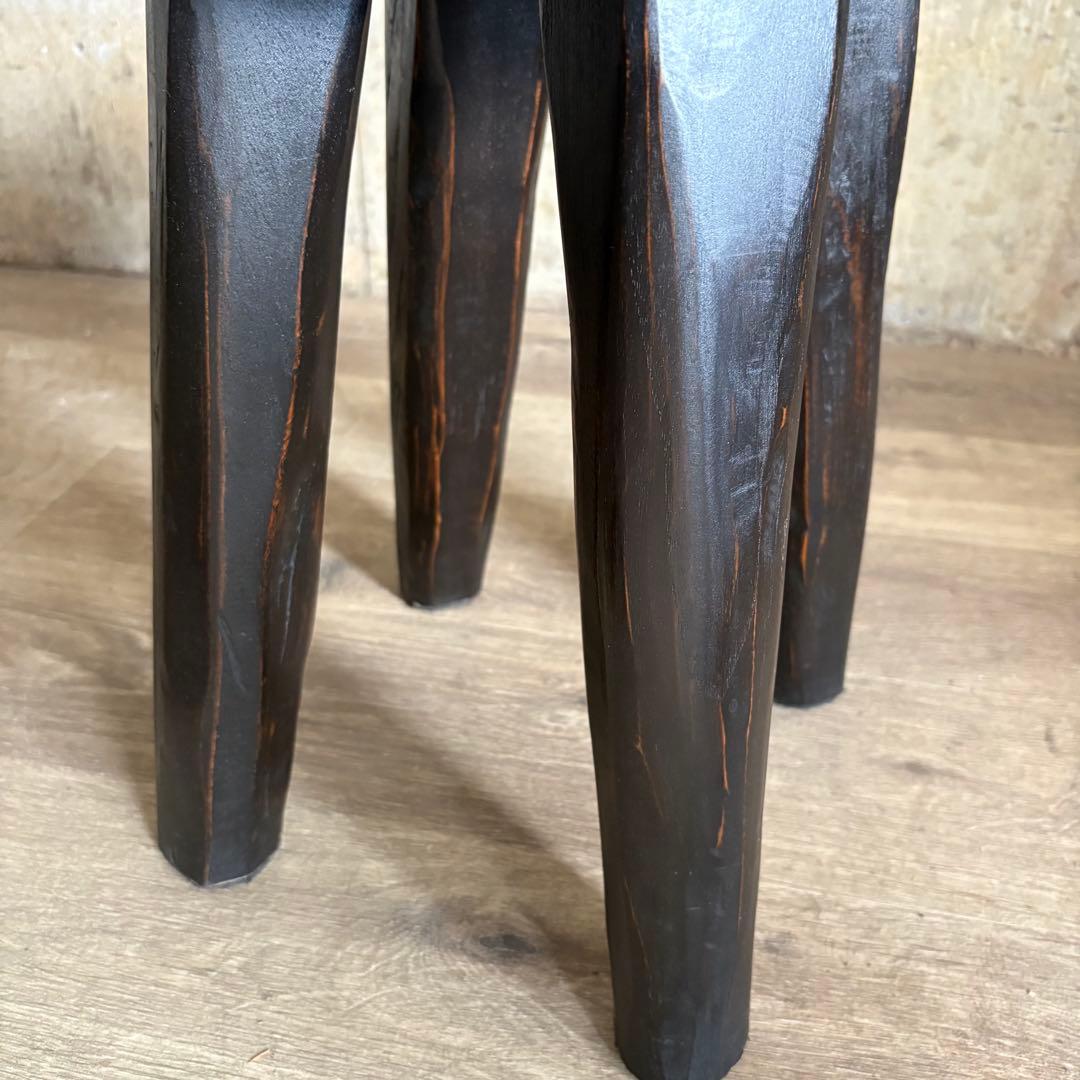 ヴィンテージ　スツール　ヘリンボーン柄　4本脚