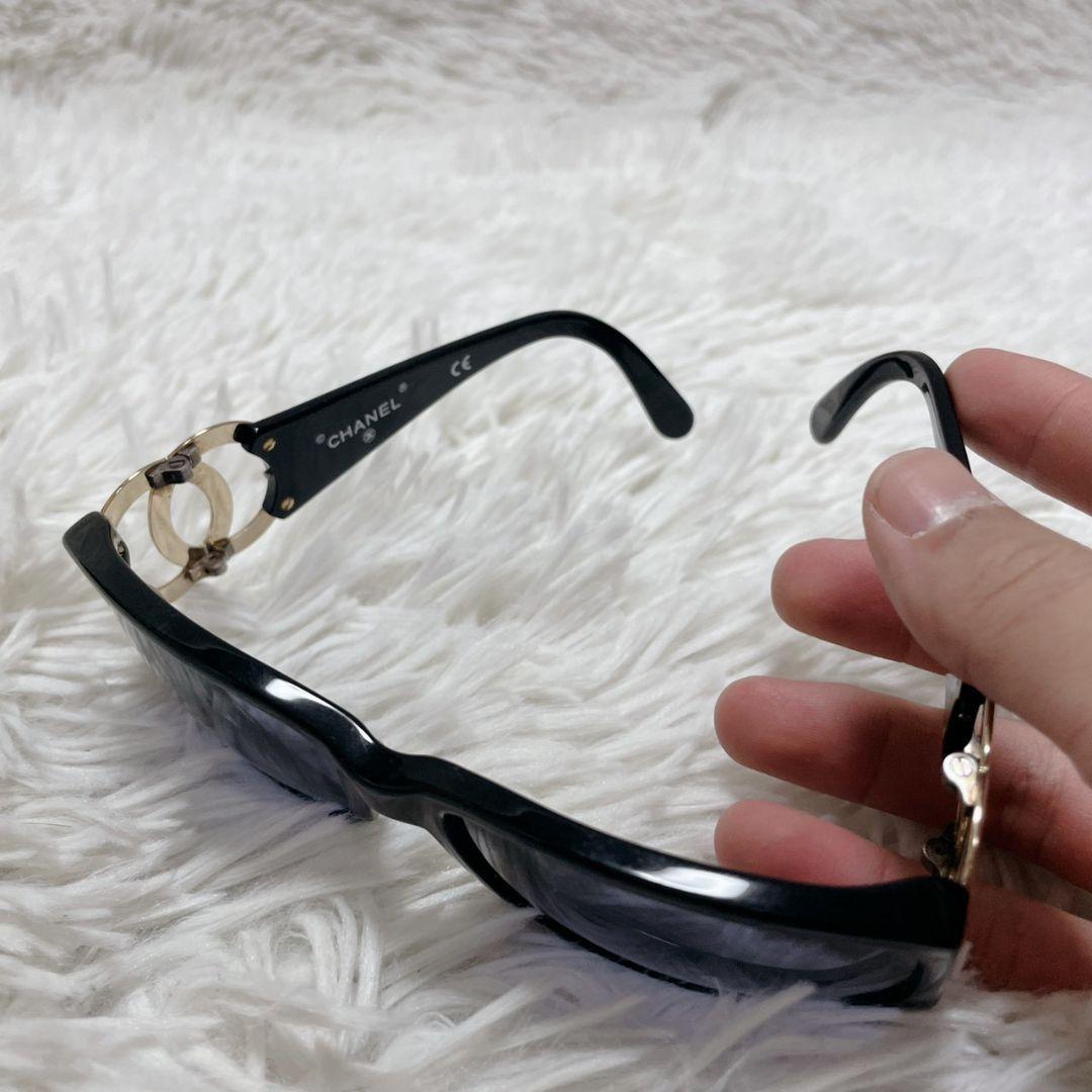 CHANEL ブラック サングラス ココマーク レディース ゴールド金具