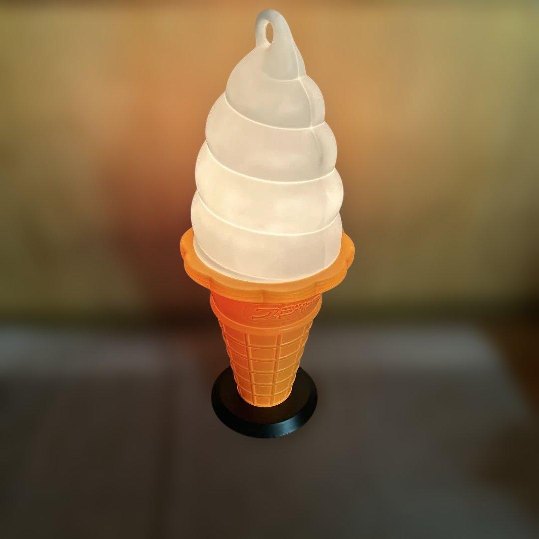 業務用非売品　ソフトクリーム電飾看板　あんどん93センチ　照明　ディスプレイ