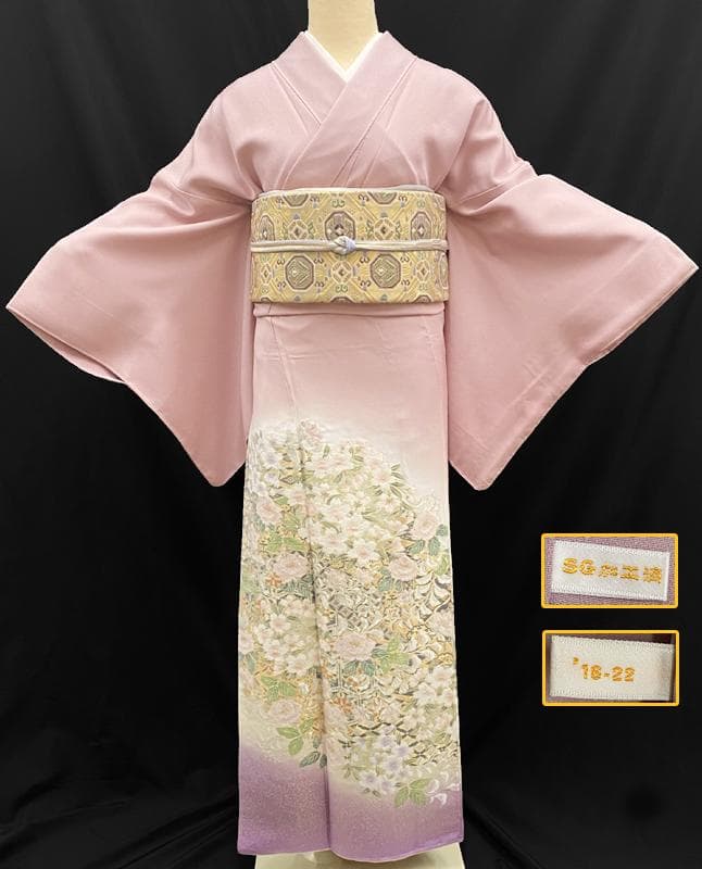 512mt55,504mu51●豪華 縫い取り訪問着 宝相桜華文 金銀糸きらめく