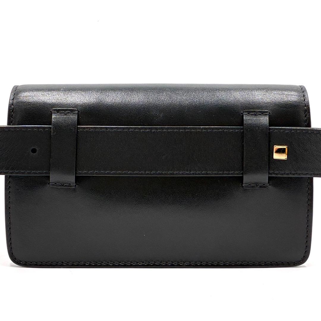 【極美品】ジミーチュウ デカロゴ ボディバッグ ウエストバッグ 正規品 ブラック