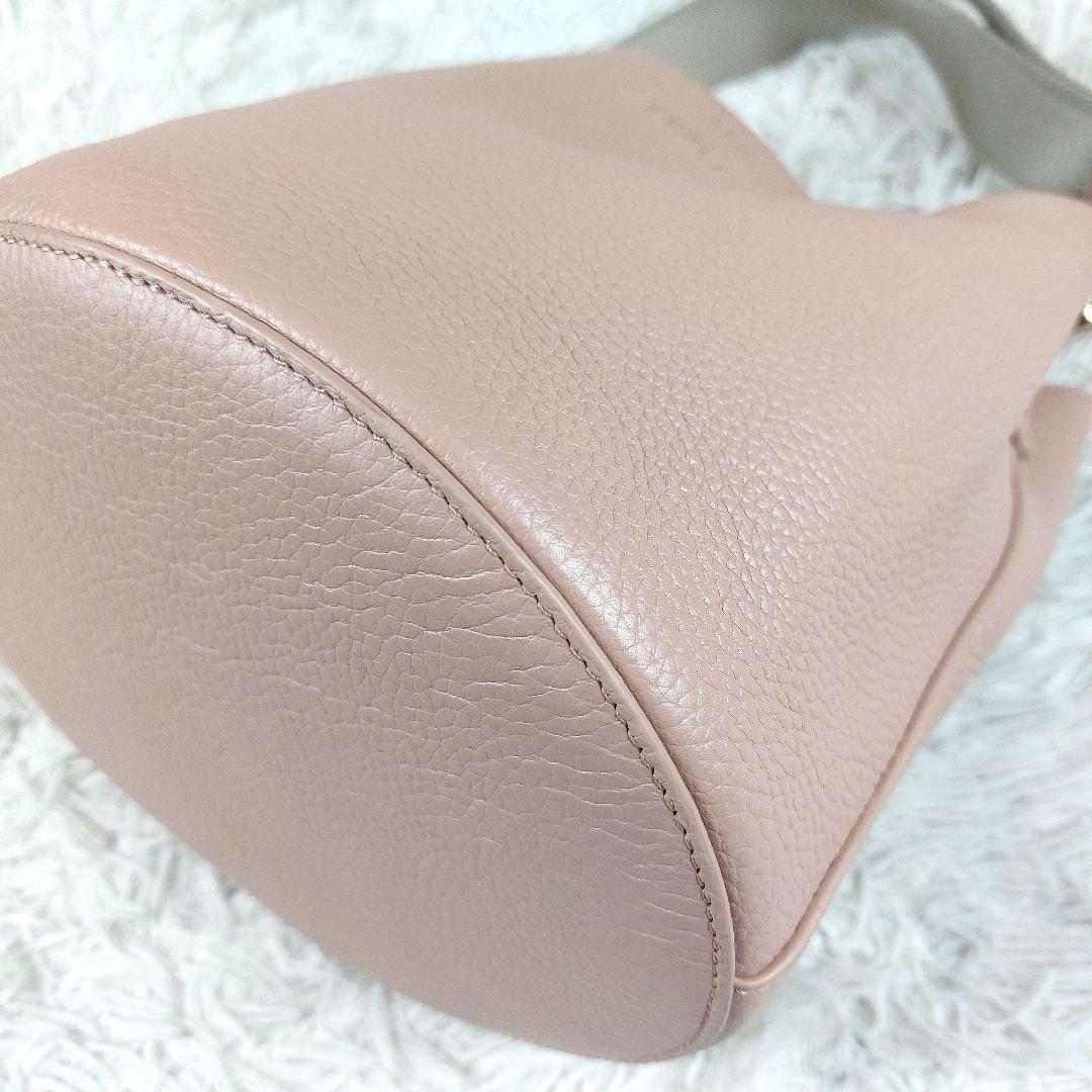 未使用級 FURLA ダナエ 現行ロゴ シボ革 2wayレザーショルダーバッグ