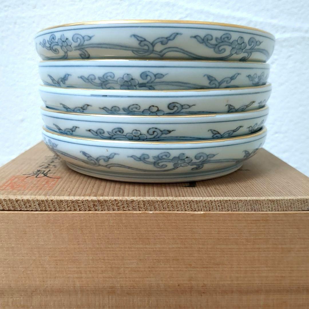 有田焼 貴玉宝制 古伊万里手松竹梅 銘々皿揃 5枚セット