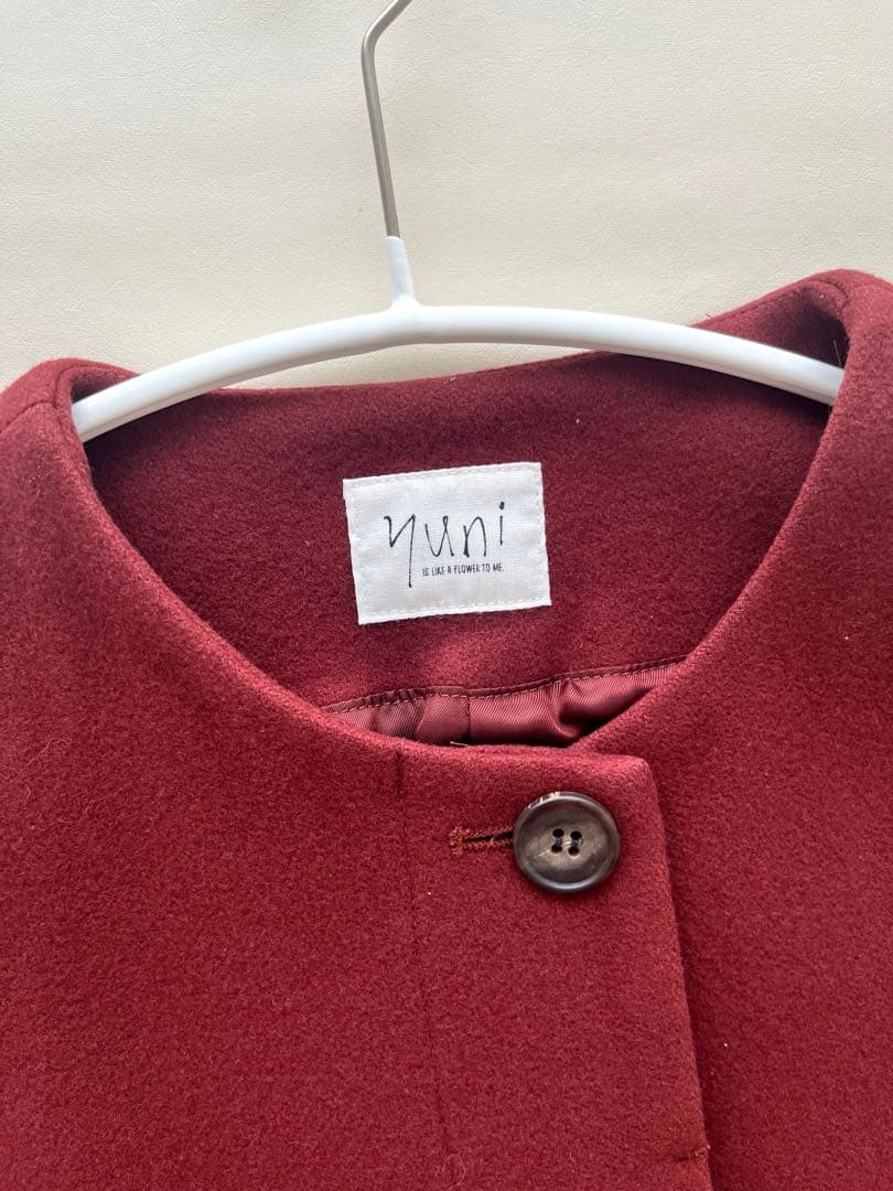 【yuni コート】毛100%、ドロップショルダー