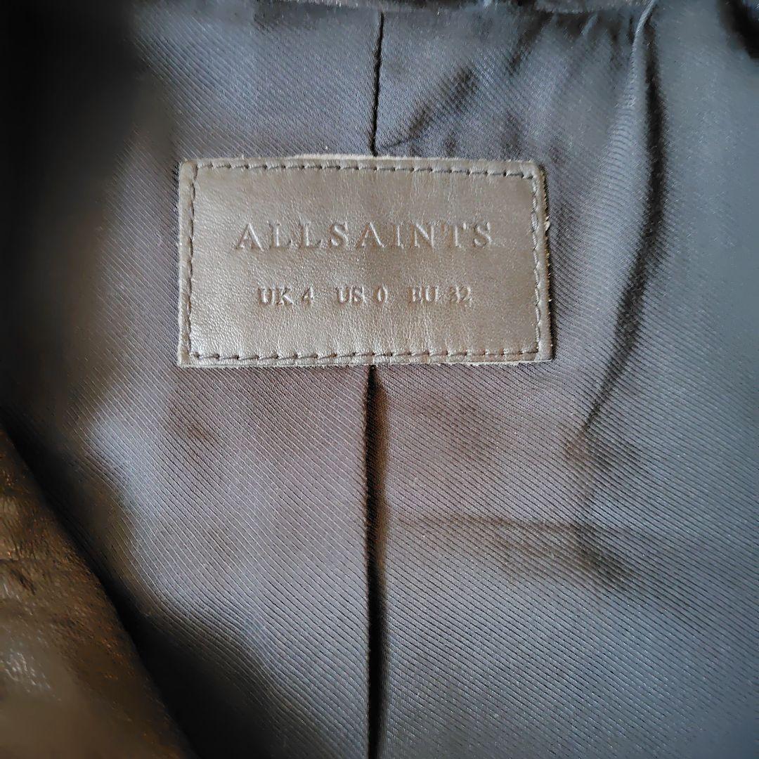 オールセインツ　ライダースジャケット　黒 XS