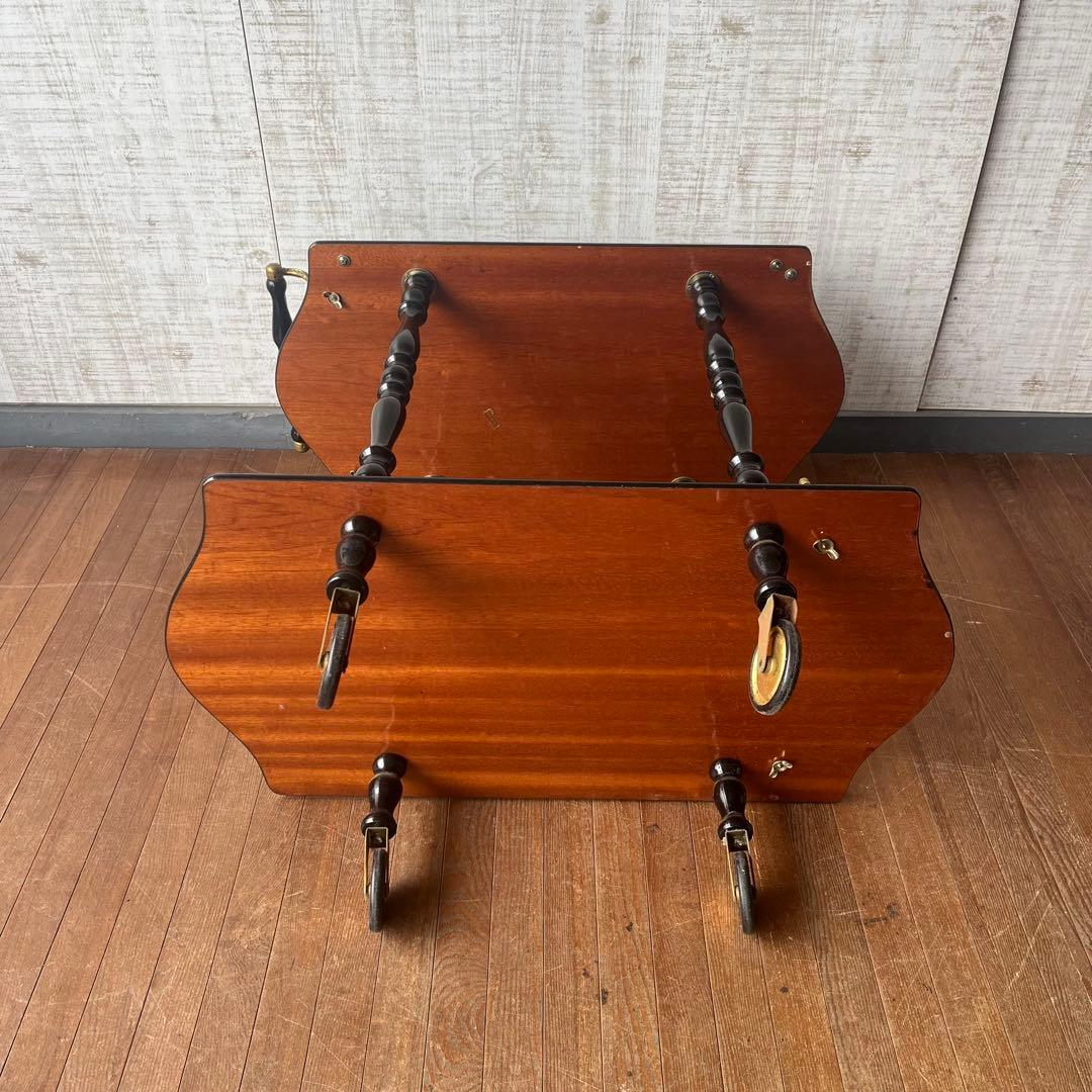 【アンティーク】イタリア製 象嵌細工 サービスワゴン キッチンワゴン 古道具