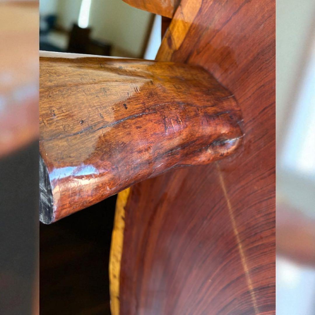 花梨✨一枚板テーブル 高級無垢材 ローテーブル 座卓 和モダン 天然木 鏡面仕上