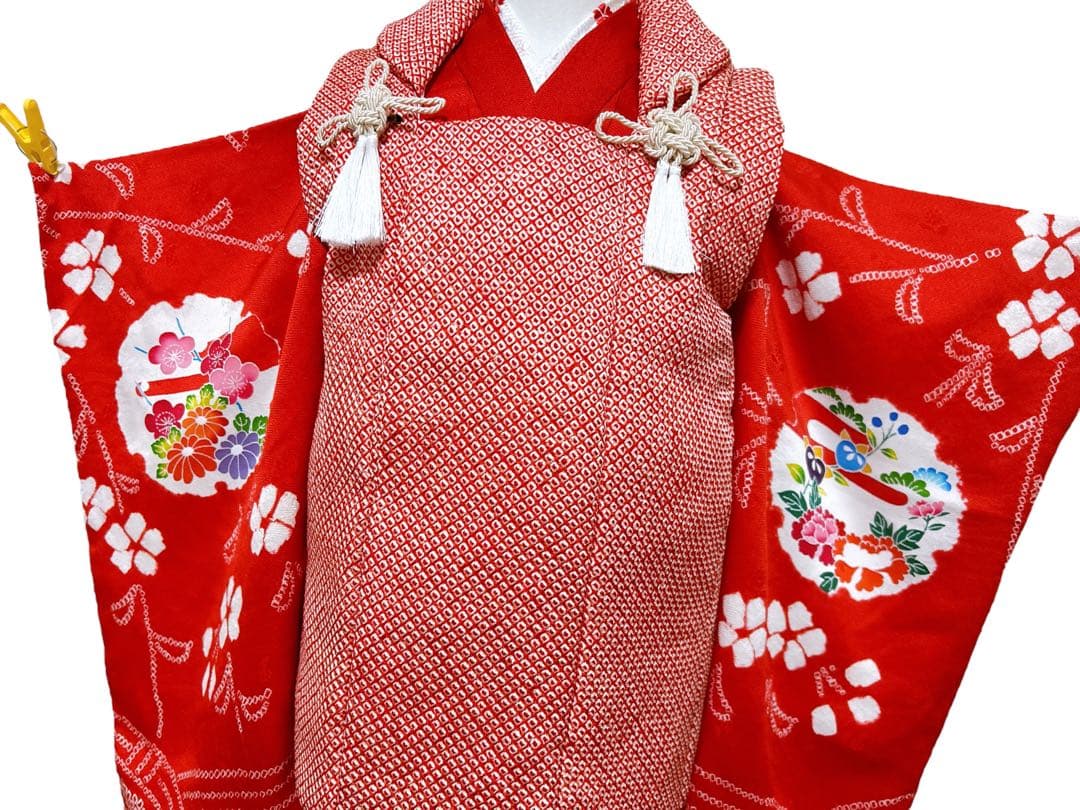 人気の総絞りフルセット♡七五三　3歳　女の子　一式　総絞り被布
