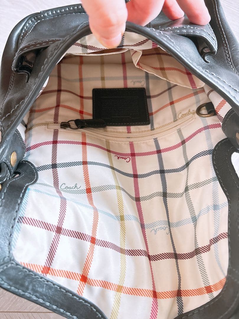 【希少品】COACH 黒 レザー バッグ 定価5万 オールドコーチ レア レトロ