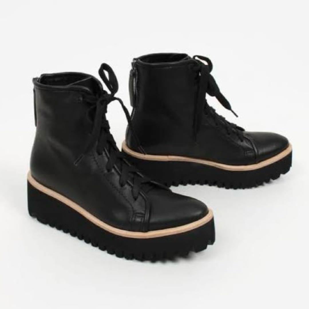 【美品】ヤマダヤ ALL BLACK×nouer ソフトレザーレースアップブーツ