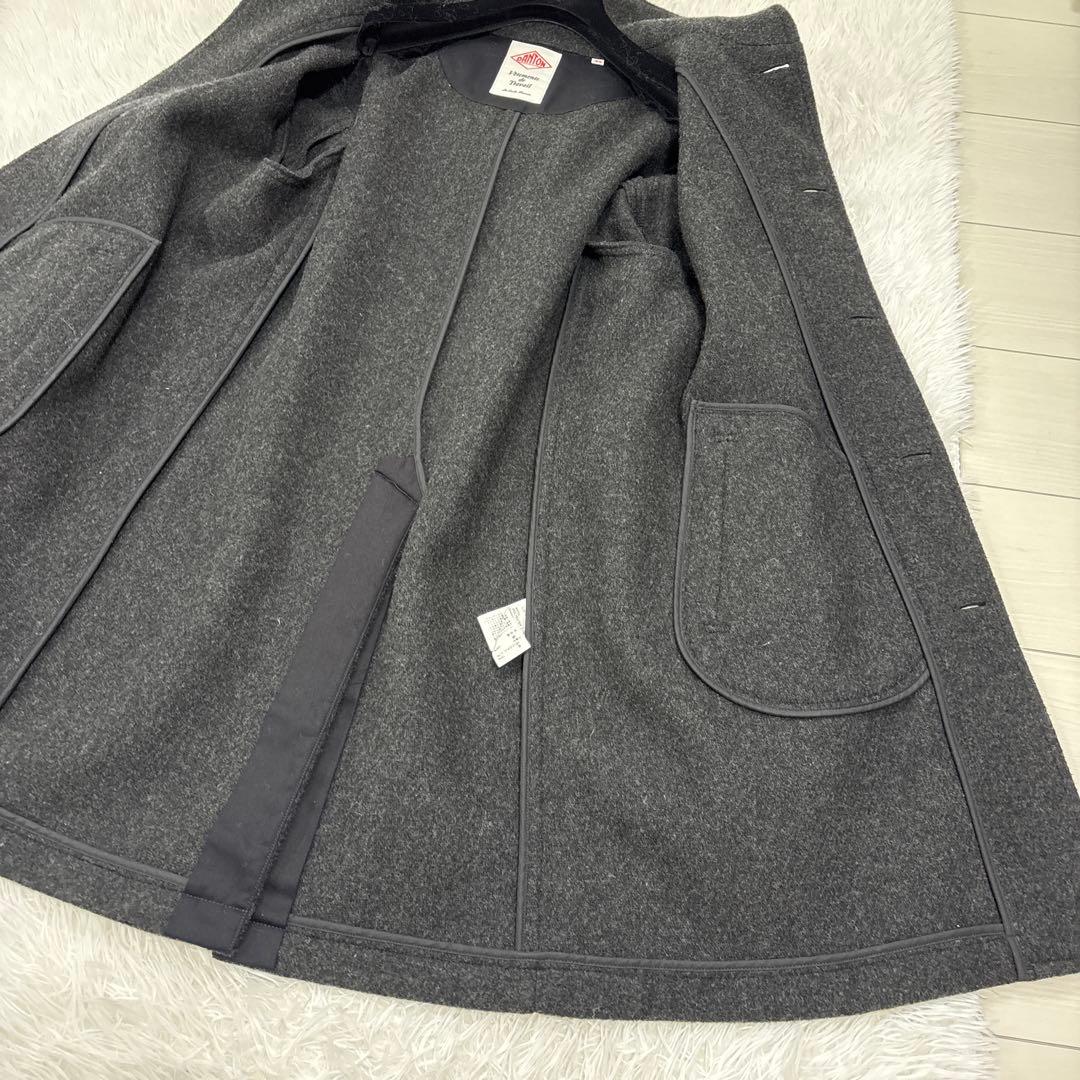 DANTON ダントン フード付き ロングコート ウール　44 大きいサイズ