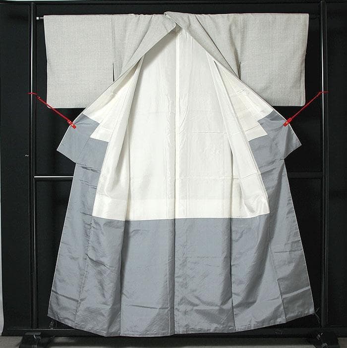 7651■ 正絹真綿紬　松葉の刺子　お洒落附下　美品