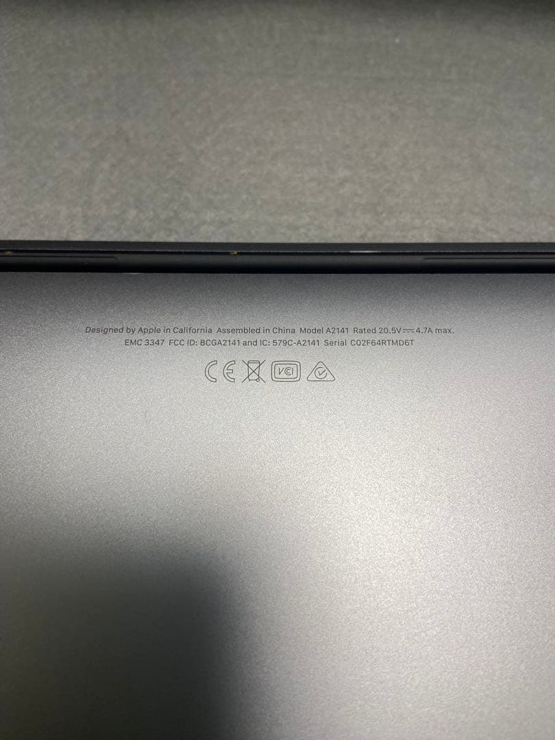 MacBook Pro 16インチ 1TB/32GB/2.4GHz 2019年