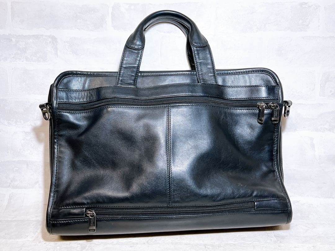 【美品】TUMI トゥミ 高級 2way レザービジネスバッグ 本革 黒