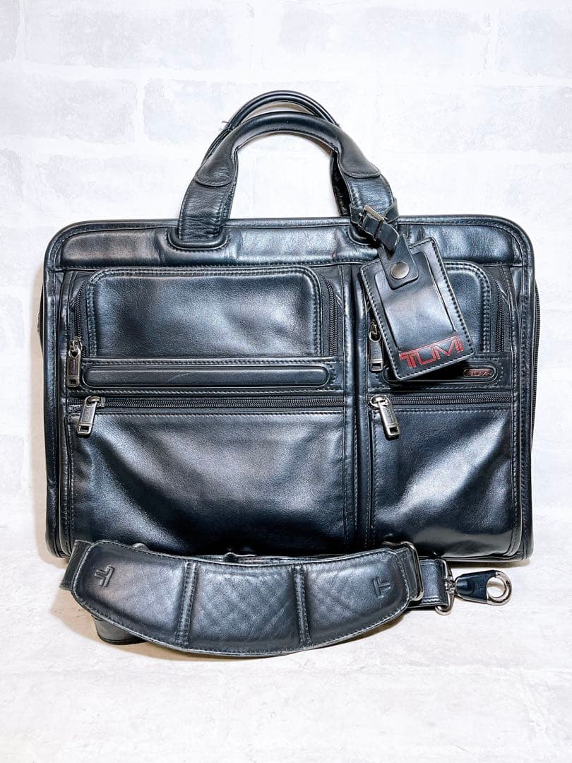 【美品】TUMI トゥミ 高級 2way レザービジネスバッグ 本革 黒