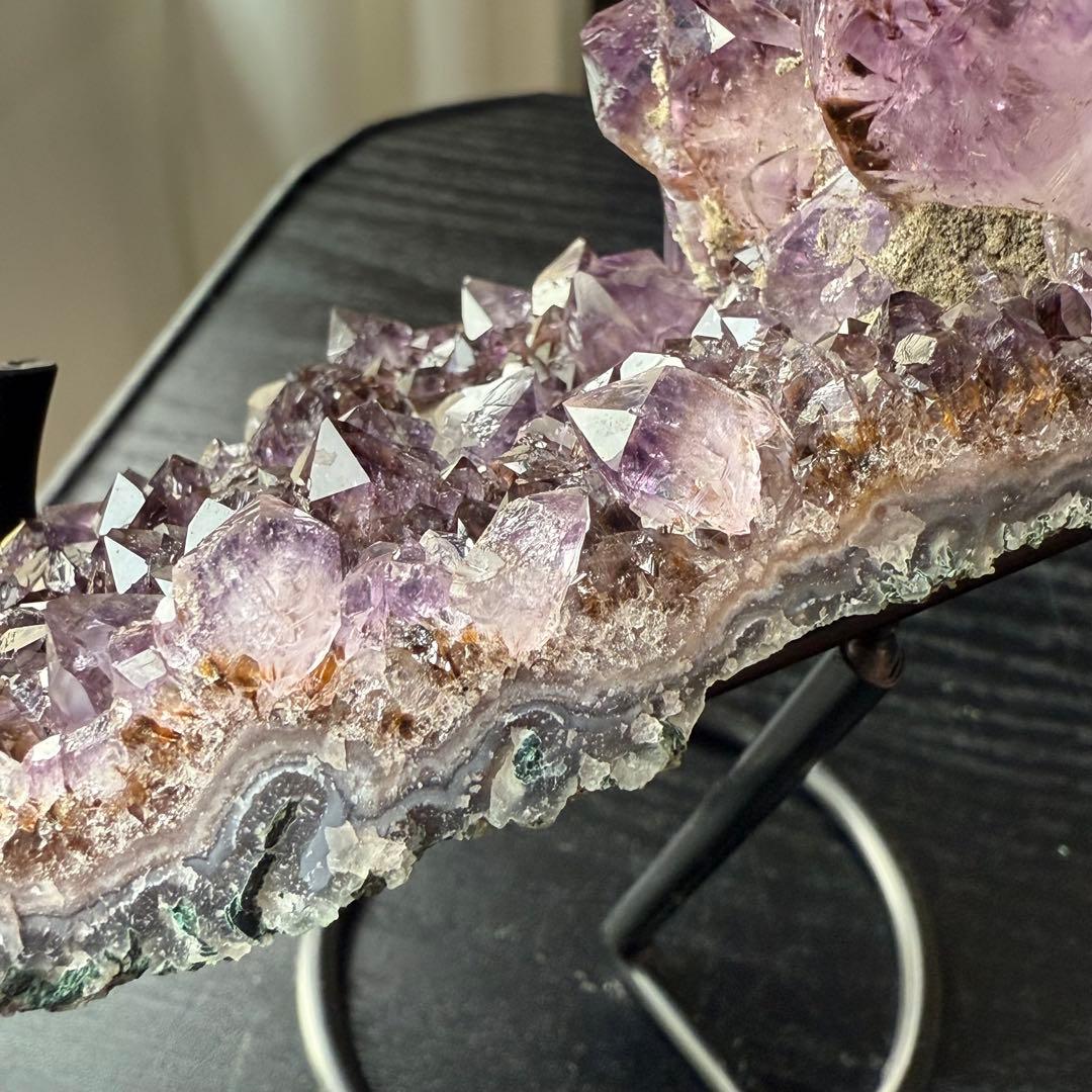 天然石タイチンルチルクォーツ共生アメジストの原石　置物　鉱物NO.011408