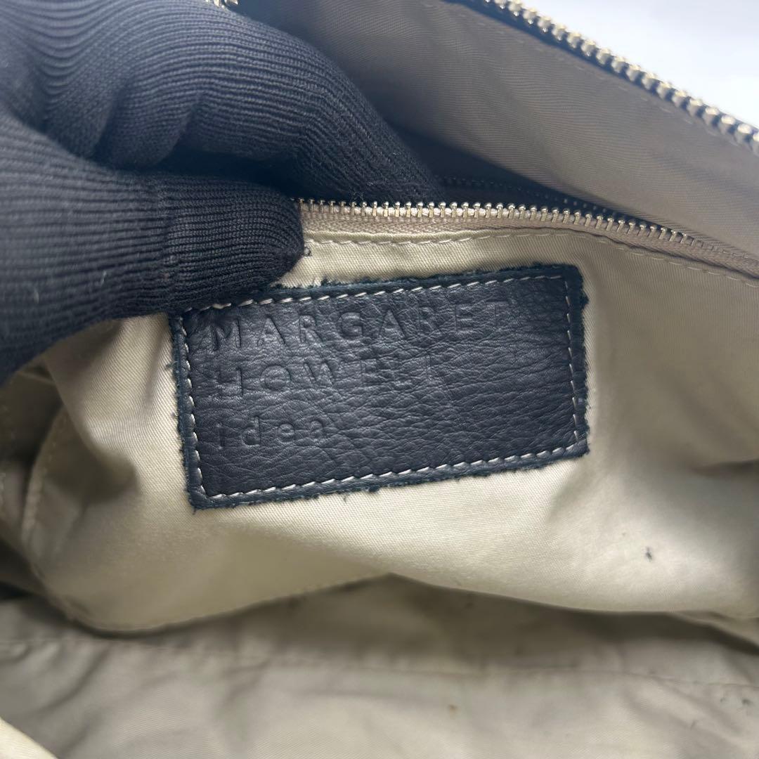 良品　マーガレットハウエル　ショルダーバッグ　ドラム型　レザー　黒　斜め掛け◎