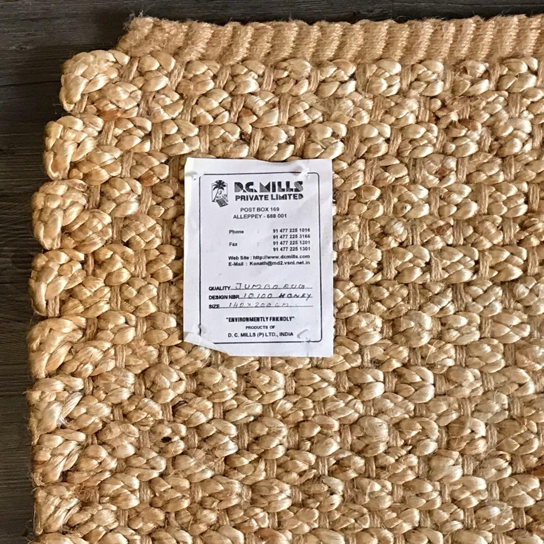 144x197cm ラグ ラグマット 麻 ジュート 夏用 天然素材 店舗使用可