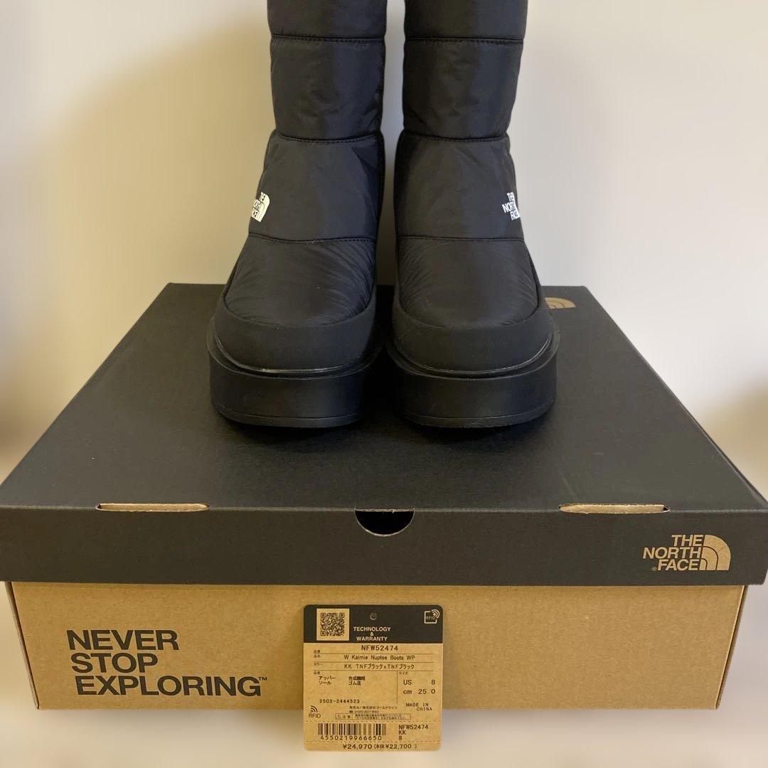 THE NORTH FACE カルミアヌプシ厚底ショートブーツ ブラック　25㎝
