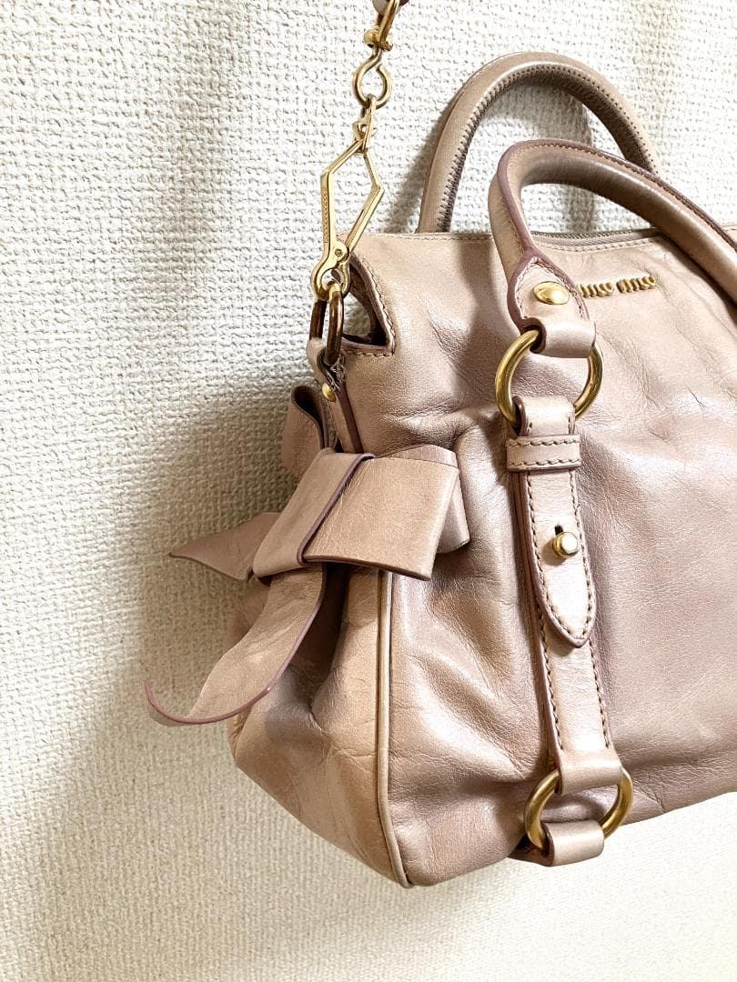 MIU MIU VITELLO LUX RIBBON BAG レザー バッグ