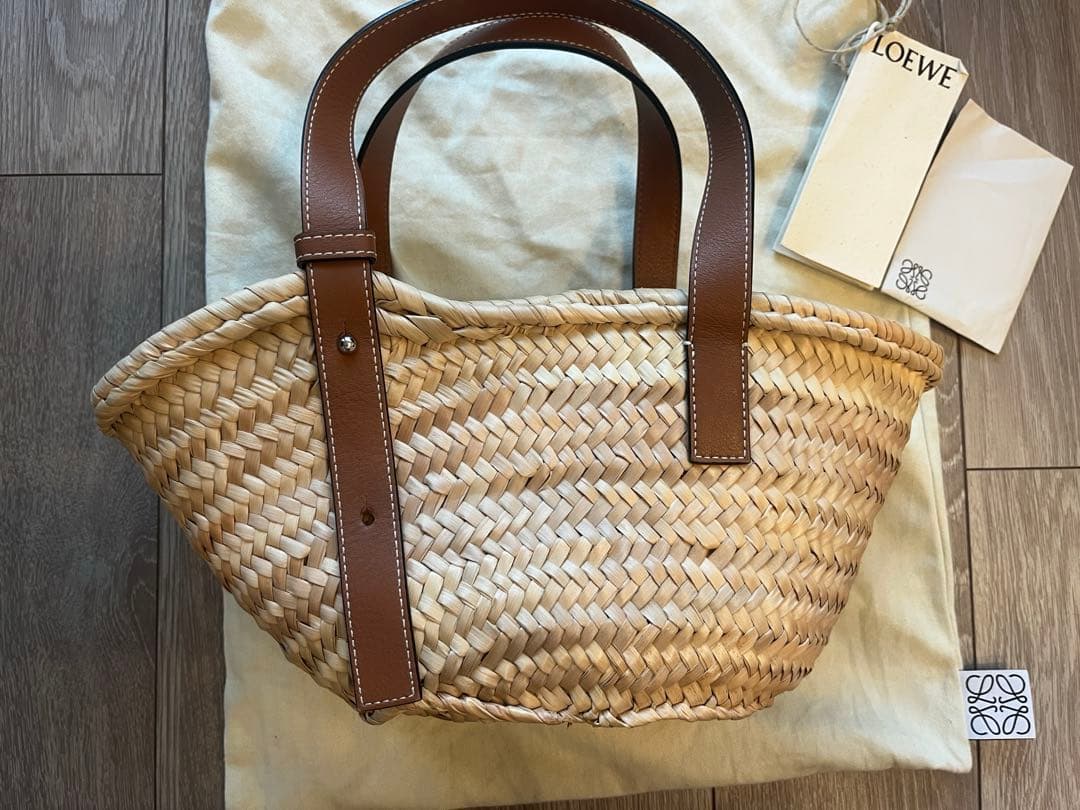 ミ*i様 最終値下げ★LOEWE かごバッグ ストロー レザー