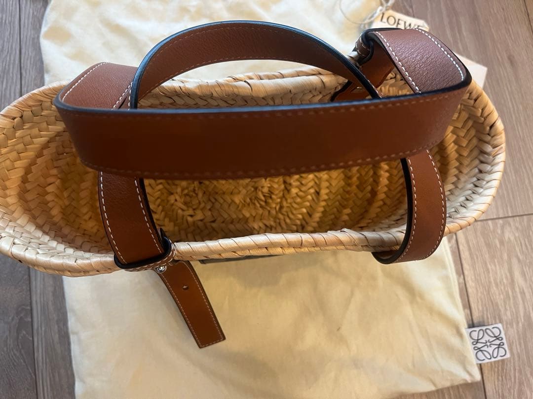ミ*i様 最終値下げ★LOEWE かごバッグ ストロー レザー