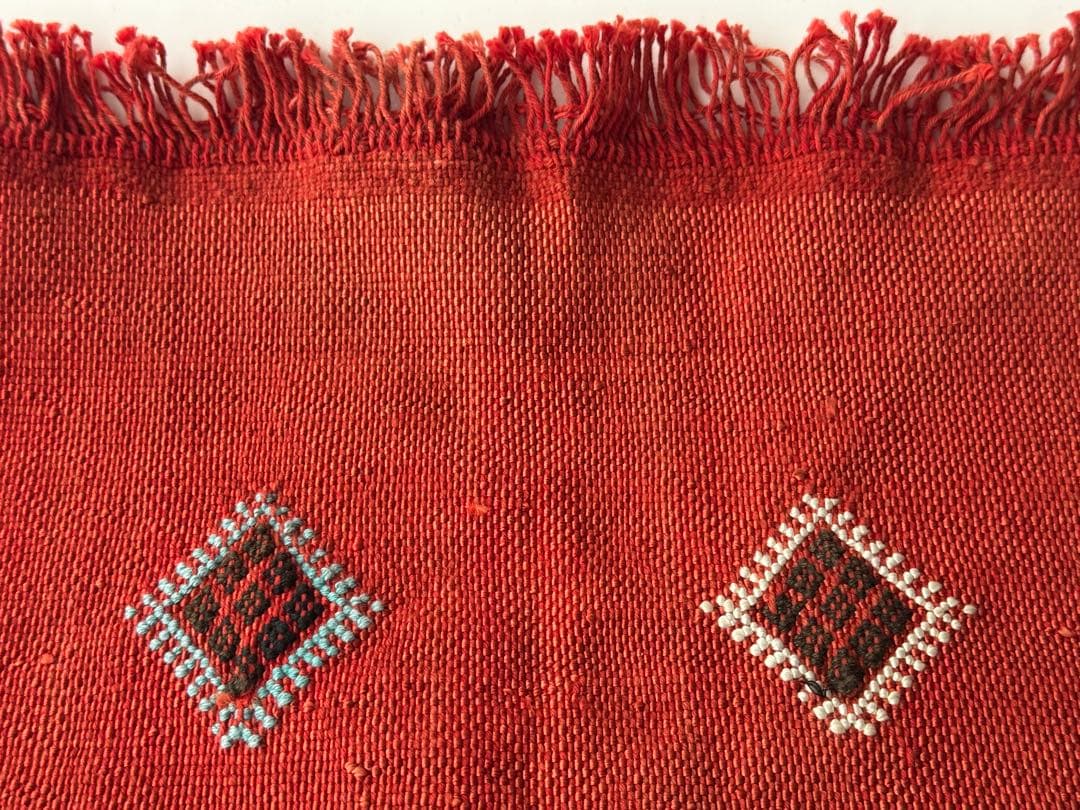 ヴィンテージ 手織りサブララグ 47×94cm キッチン 玄関 カクタスシルク