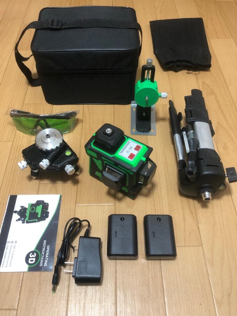 12ライングリーンレーザー墨出し器/水準器/4D墨だし器水平器墨出し機/三脚付き